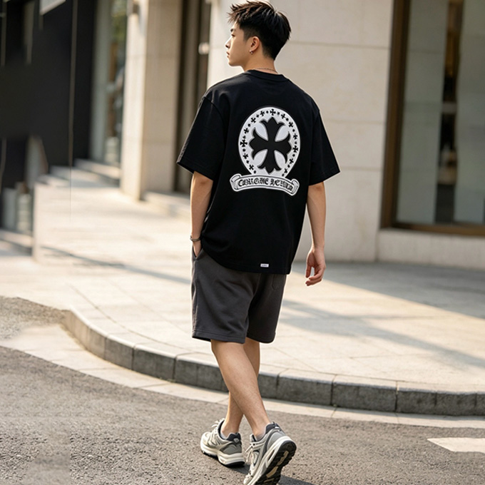 chrome hearts circular cross graphic short sleeve t-shirt